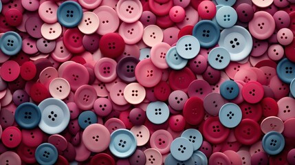 Fototapeta premium A playful abstract fabric texture with scattered buttons in various shapes and sizes, adding a whimsical and tactile element to the background