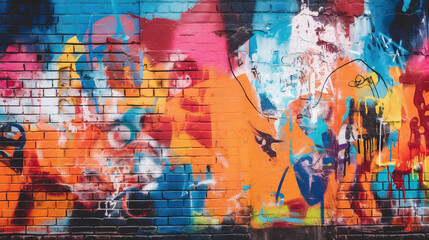 Graffiti on wall. AI