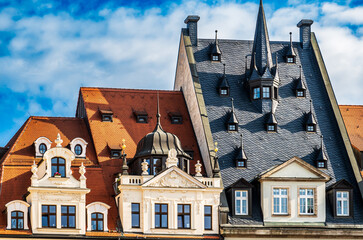 historic buildings at the old town of Leipzig - Germany