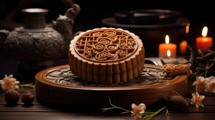 Close-up the mooncakes