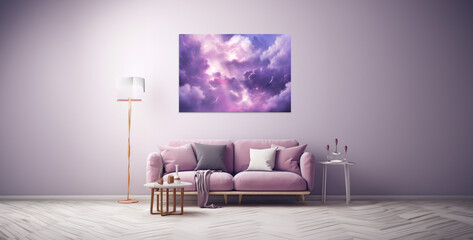 modern living room canvas on the sky purple color lovely dream Hd wallpaper