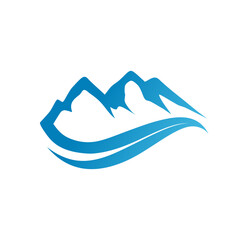 mountain flat style vector logo