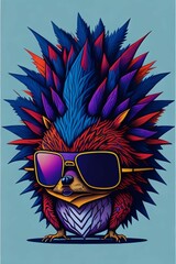 A detailed illustration of a Hedgehog for a t-shirt design, wallpaper, and fashion