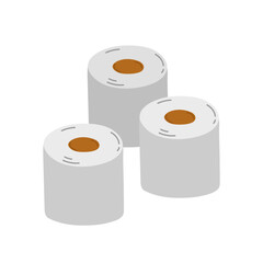 Toilet paper rolls in cartoon style