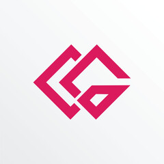 Fototapeta letter cc and c logo design vector template obraz