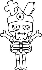 Outline Skeleton Pirate halloween, Pirate halloween Illustration Concept