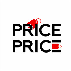 Price word design with label symbol on two design options.