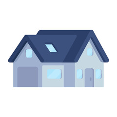 Vector illustration of modern eco-friendly house. Isometric minimalist icon of a house.