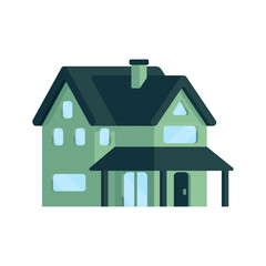 Vector illustration of modern eco-friendly house. Isometric minimalist icon of a house.