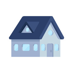 Vector illustration of modern eco-friendly house. Isometric minimalist icon of a house.