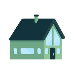 Vector illustration of modern eco-friendly house. Isometric minimalist icon of a house.