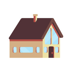 Vector illustration of modern eco-friendly house. Isometric minimalist icon of a house.