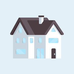 Vector illustration of modern eco-friendly house. Isometric minimalist icon of a house.