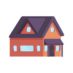 Vector illustration of modern eco-friendly house. Isometric minimalist icon of a house.