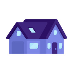 Vector illustration of modern eco-friendly house. Isometric minimalist icon of a house.