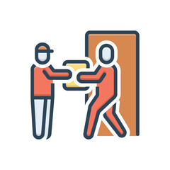 Color illustration icon for receiving 