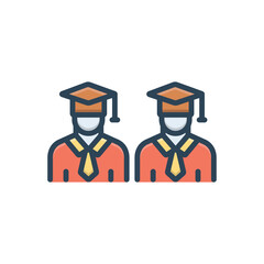 Color illustration icon for students 