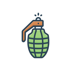 Color illustration icon for bomb 