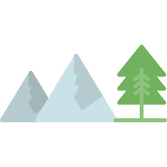  Mountain Flat icon vector