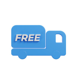 3d Illustration of shipment icon in 3d render style free shipment