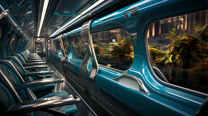 Fototapeta na wymiar future the interior of the train