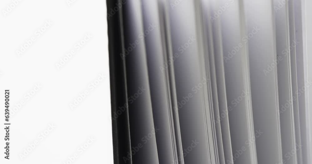 Aufkleber micro of notebook pages and copy space on white background