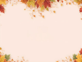 Naklejka na ściany i meble photo autumn background with leaves and copy space ai generated