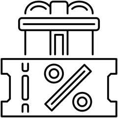 Voucher Gift Discount Outline Icon