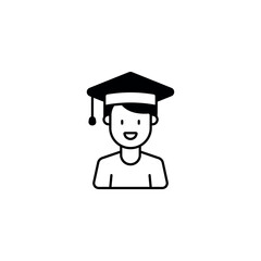 Student icon design with white background stock illustration