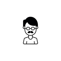 Professor icon design with white background stock illustration