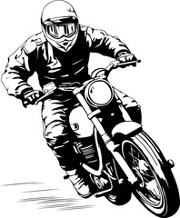 bikers riding a motorcycle skull riding a motorcycle.vector hand drawing,Shirt designs, biker, disk jockey, gentleman, barber and many others. 