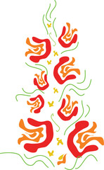 floral of rose border