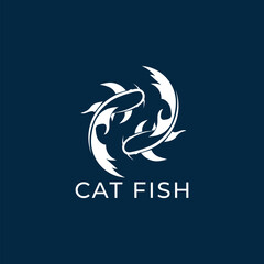Obraz premium Catfish logo design vector Illustration