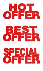 offers sale texts on transparent background