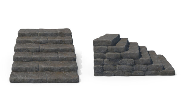 stone steps on transparent background