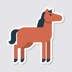 Cute horse sticker vector illustration. Simple cute horse stickers illustration for kids. 