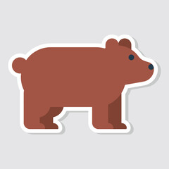 Cute bear sticker vector illustration. Simple cute bear stickers illustration for kids.