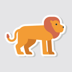 Cute lion sticker vector illustration. Simple cute lion stickers illustration for kids.
