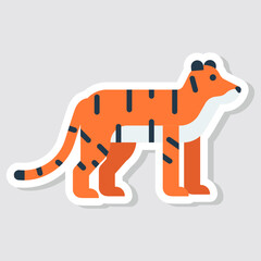 Cute tiger sticker vector illustration. Simple cute tiger stickers illustration for kids. 