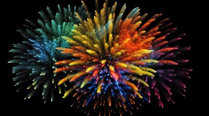 beautiful colorful fireworks in the black background 
