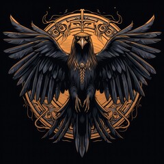 Obraz premium Raven illustration, t-shirt design, AI generated Image