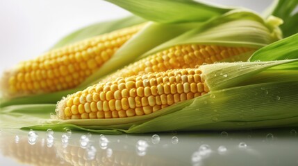 corn on the cob white background 