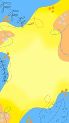 Hand-drawn yellow background with a captivating blue and orange combination