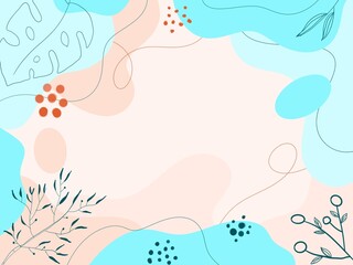 Hand-drawn orange background with a captivating touch of blue