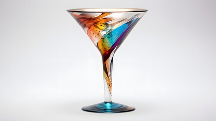 Colored martini glass on a white background - obrazy, fototapety, plakaty