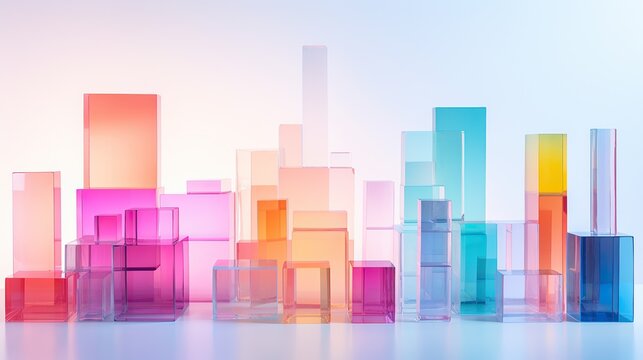 This abstract art piece captures the surreal beauty of a dream-like landscape, filled with pastel hues and vibrant colors that captivate the eye and evoke a sense of colorfulness