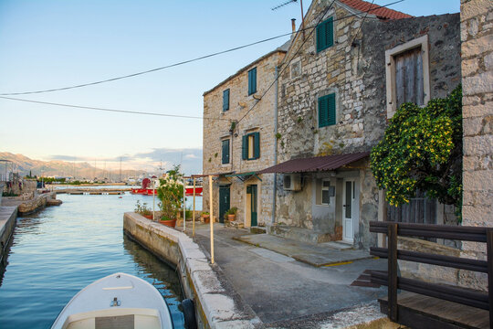 Homes in the walls of Kastilac in Kastel Gomilica, Kastela. 16th century fort. The exterior was used as a Game of Thrones location - the Free City of Braavos