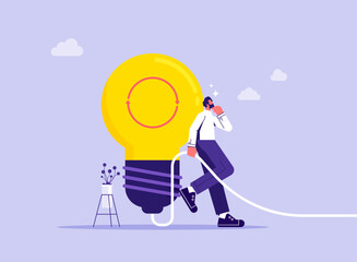 Rethink or think again to make change for better result concept, businessman thinking new way to solve problem or make decisions