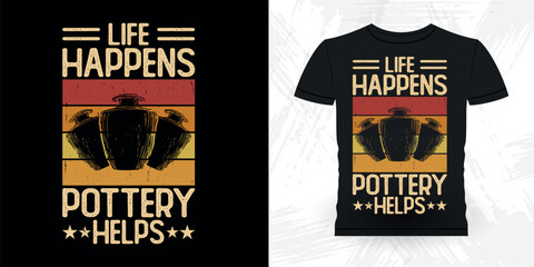 Funny Ceramic Artist Retro Vintage Pottery Maker T-shirt Design