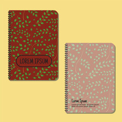 Discover the beauty of nature captured in intricate detail with this captivating vector seamless leaves pattern design. Journal and note book cover.